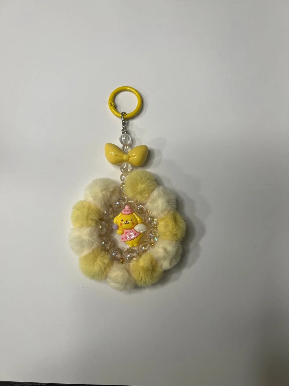 Yellow Pom-Pom Character Keychain/ bag charm